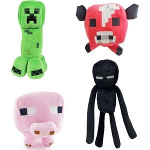 Minecraft Plush 4pc set (Enderman, Mooshroom, Creeper, Baby Pig)